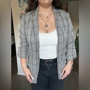Stylish Plaid Blazer